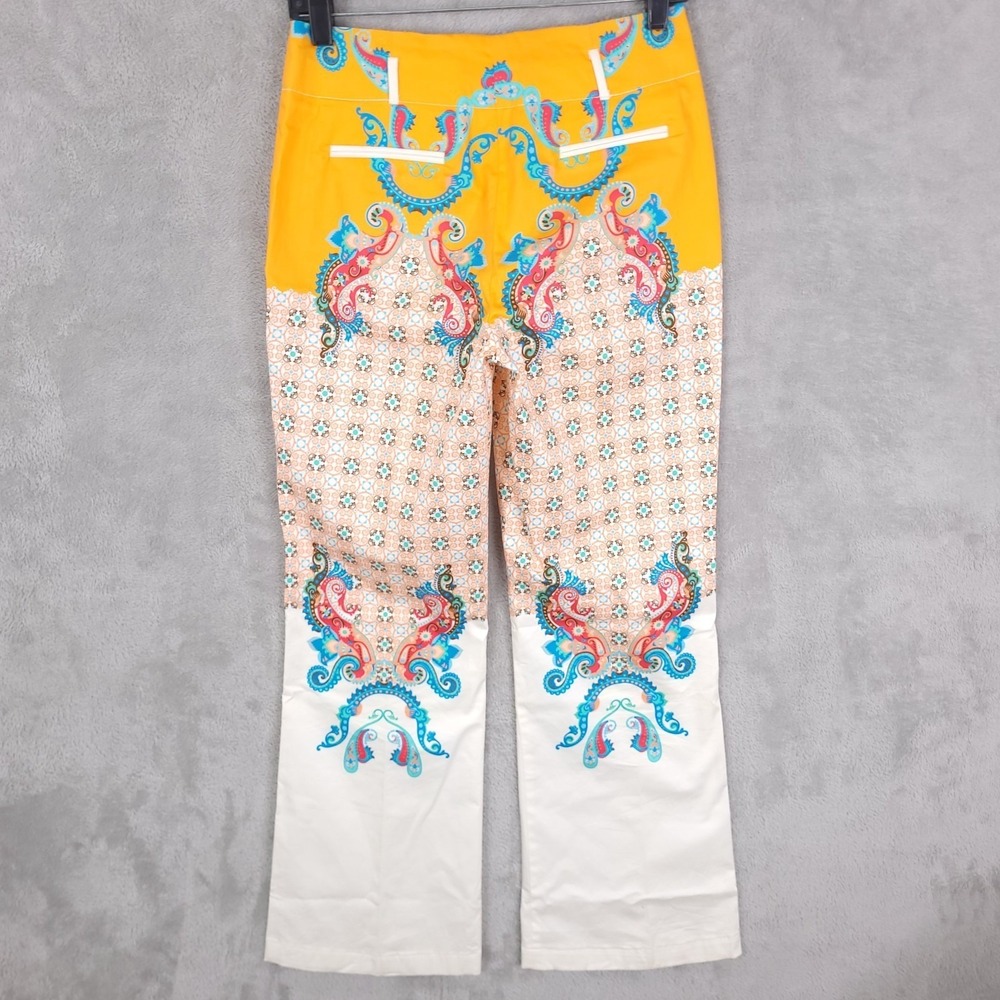 Taka Pants Womens Small Paisley Straight Artsy Boho Whimsical Festive Casual - Picture 3 of 14